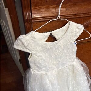 Kensie Girl White Floral Embroidered Tulle Party Dress